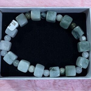 Certified Grade A Green Jade Elastic Bracelet